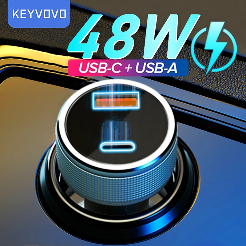 48W USB Car Charger Quick Charge 4.0 3.0 FCP SCP AFC USB PD Fast Charging Car Phone Charger For Huawei Xiaomi iPhone 13 12 11