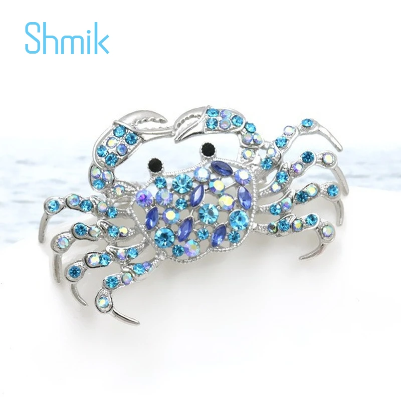 

Rhinestone Lovely Crab Brooches For Women New Sparking Sea Animal Party Casual Brooch Pin Gifts