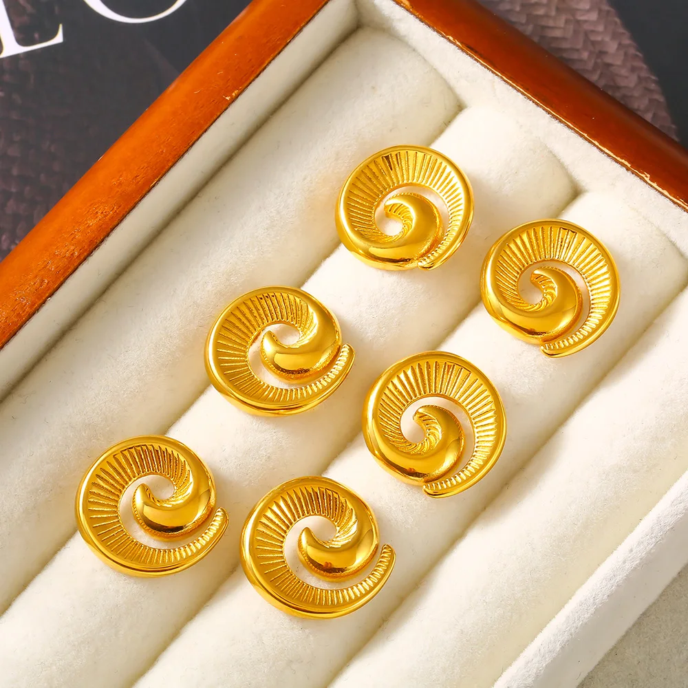 Женские позолоченные серьги-гвоздики из нержавеющей стали 316