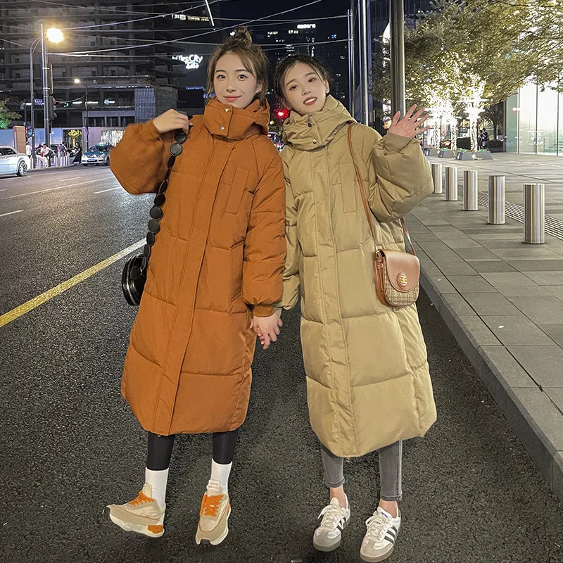 Thicken Down Cotton Jacket Female Clothing Korean Fashion Loose Long Winter 2023 New High Quality Padded Coat Women Parkas Tops