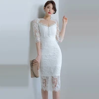 2022 summer new korean style temperament slim mid length stitching lace bag hip fashion dress women ropa mujer talla grande