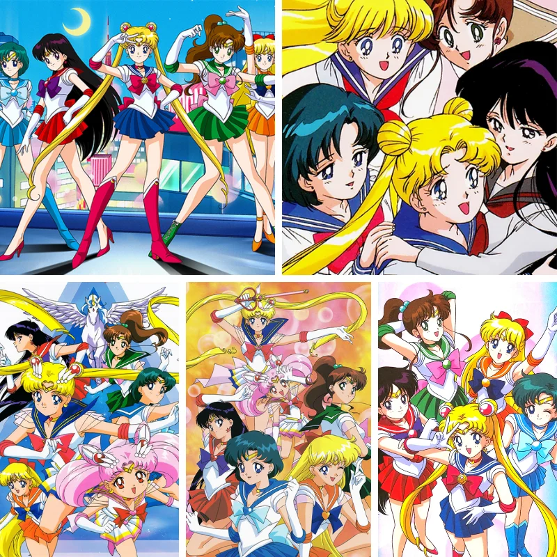 

Sailor Moon 5D Diamond Painting Small Lady Diy Kit Home Decor Picture Gift Novelties Cartoon Anime Girls Retro Style Novelties