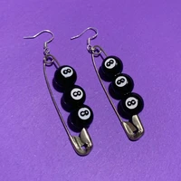 gothic jewelry pool 8 earrings punk korean fashion drop earrings for women egirl accessories hip hop cool geometric wholesale