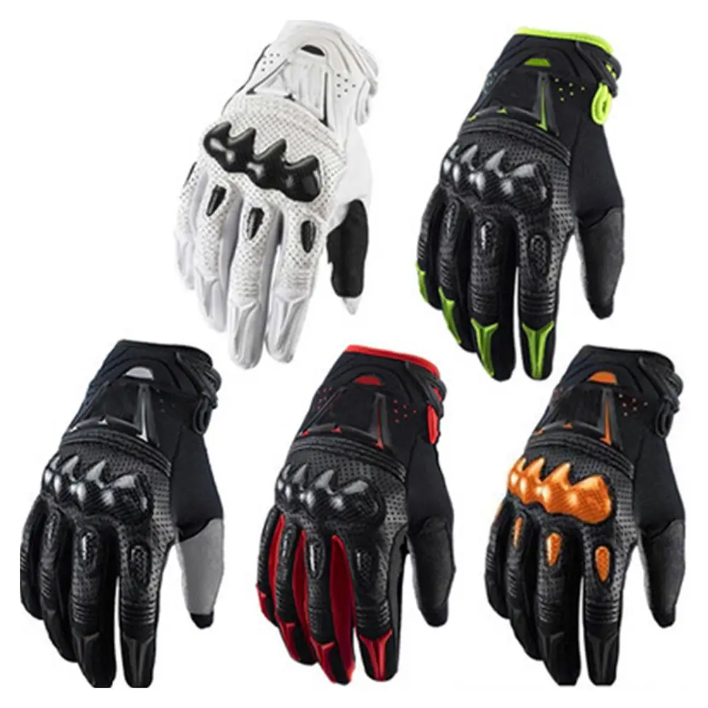 

Nylon Leather Motorcycle Gloves Hard Shell Breathable Windproof Full-finger Moto Riding Gloves