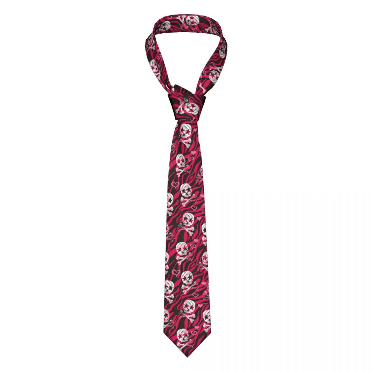 

Grunge Zebra Star Skull Print Unisex Necktie Slim Polyester 8 cm Classic Neck Tie for Men Accessories Cravat Gift