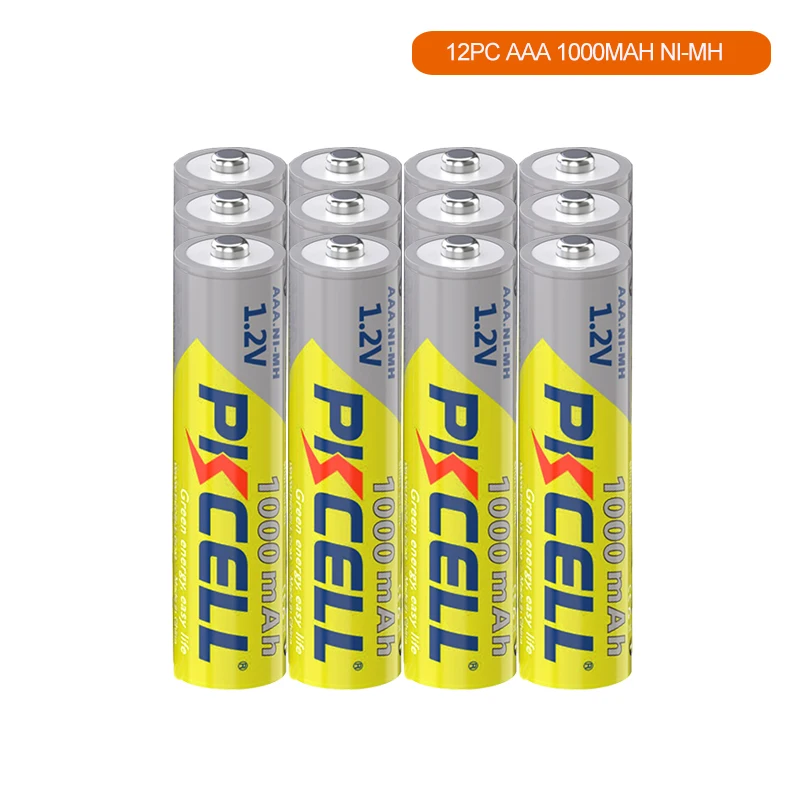 

12PCS AAA Battery 3A 1.2 Volt Ni-MH AAA Rechargeable Battery Triple A Batteries 1.2V 1000mAh AAA flashlight Battery PKCELL