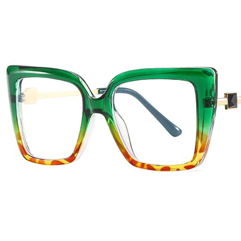 

Women Anti-Blue Light Optical Glasses Square Eyeglasses Anti-UV Spectacles Oversize Frame Eyewear Simplity Patchwork Goggles