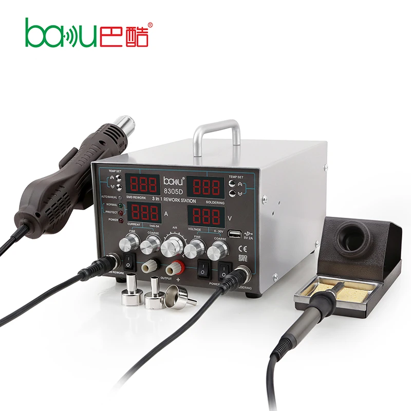 

Hot selling reballing hot air rework soldering iron gun station with low price ba-8305D