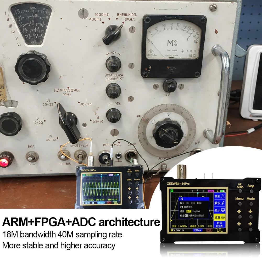 

Цифровой портативный осциллограф 2,4 дюйма TFT ЖК-экран Поддержка генератора сигналов для микроконтроллера источник питания отладка/ремонт а...