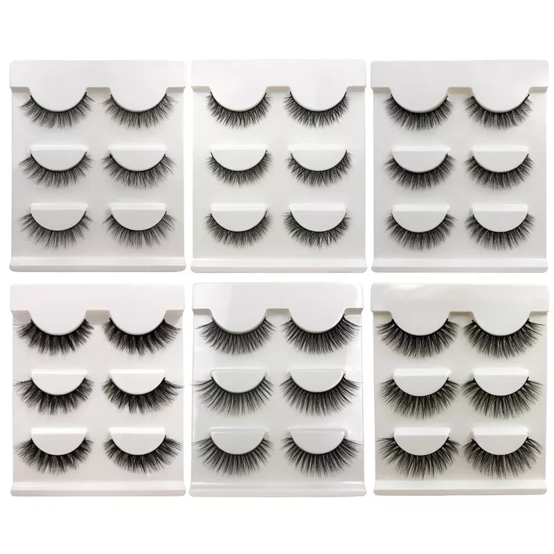 

3 pairs mink eyelashes natural false lashes wispy 3d mink lashes makeup false eyelashes eyelash extension lashes