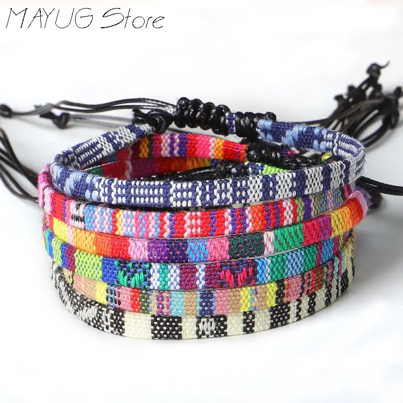 

6 шт. шармы-браслеты с принтом для мужчин регулируемые прочные модные богемные Парные браслеты ручной работы в стиле бохо для женщин унисекс...