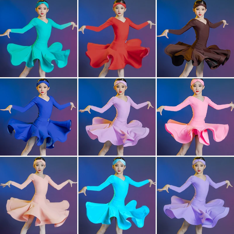 Детское платье для латиноамериканских танцев новая осенне-зимняя большая