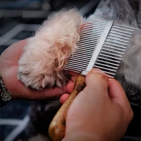dog comb stainless steel dogs brush dog hair brush wood handle pet hair remover cats comb pet grooming cleaning tool accessories