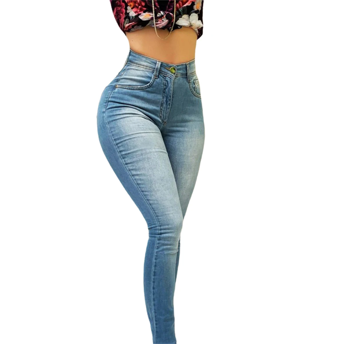 

Женские джинсы-карандаш, эластичные облегающие короткие брюки из денима с высокой талией, весна-осень 2023