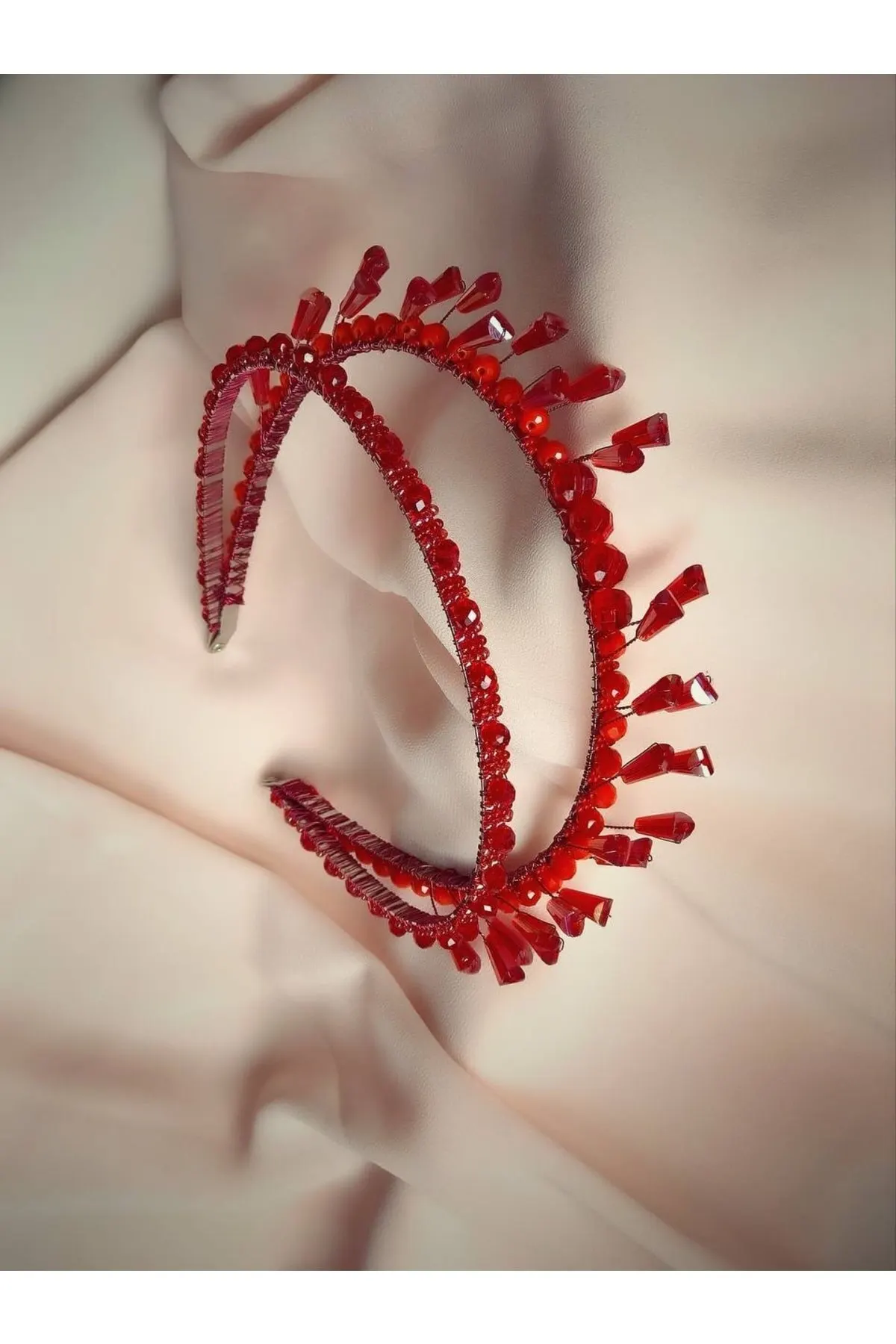 

Bridal Accessories Red Crown Wedding Handmade For Bride And Bridesmaids