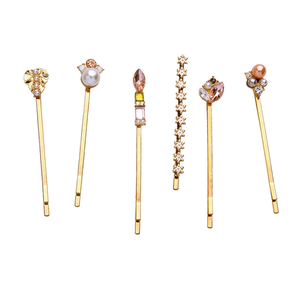 

Hair Pearl Bobby Pin Rhinestone Barrettes Wedding Metal Clips Clip Hairpins Flower Slides Holiday Party Gift Hairpin Crystal