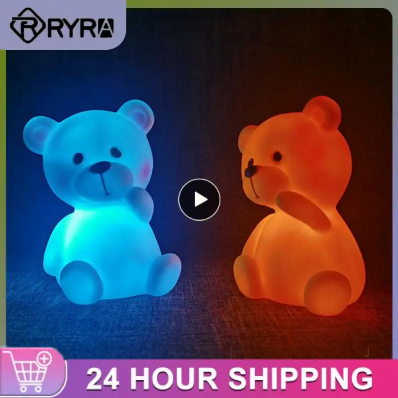 

Lighting Decorative Night Lamp Kids For Birthday Gift Desktop Decoration Bedside Lamp Cute Bear Moon Creative Baby Kids Room