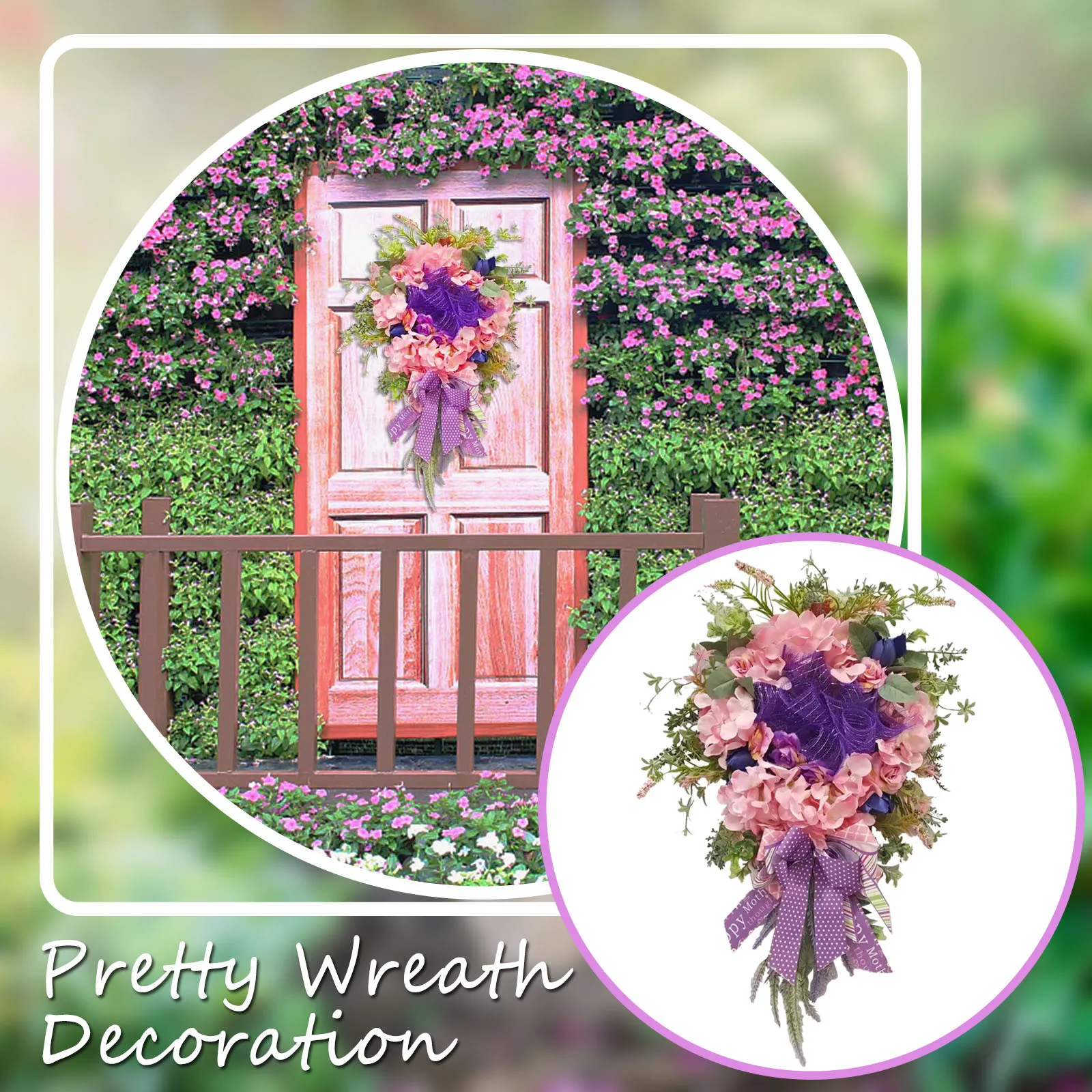 

Wreath Colorful Artificial Wildflower Summer Home Wreath Wreath Farmhouses Versatile Beautiful Cottage Decor Mesh for Wreaths