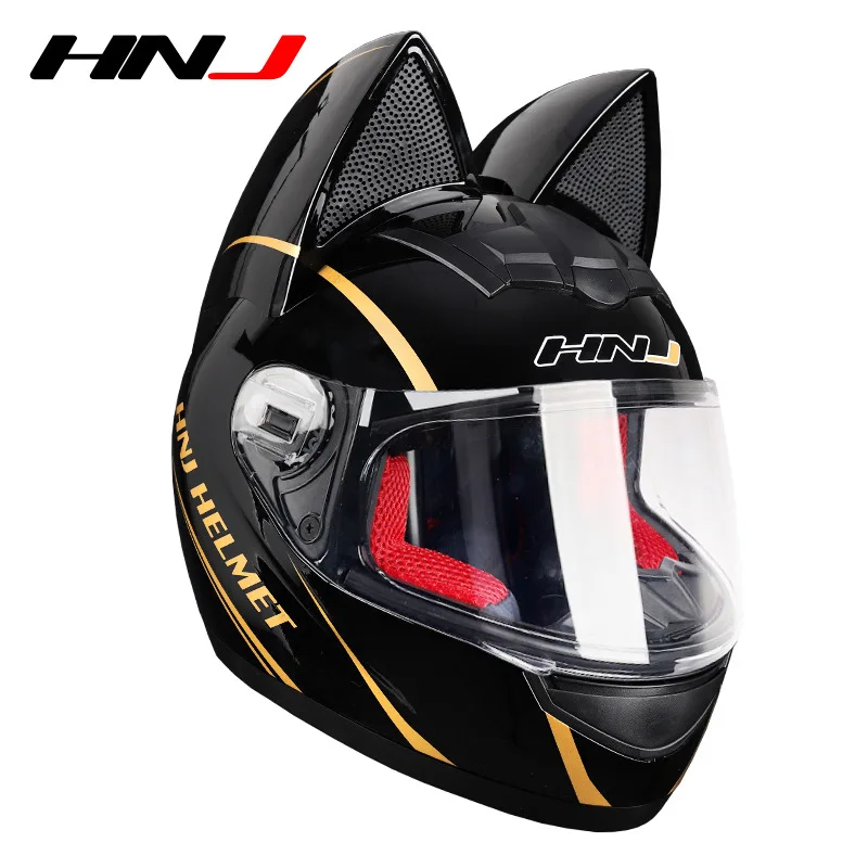 Мотоциклетный шлем с кошачьими ушками для женщин и девушек Подарок на все лицо