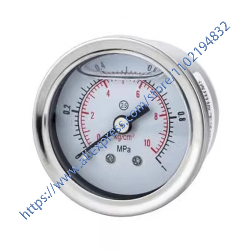 

YN40Z осевой амортизирующий манометр из нержавеющей стали 40 мм M10 * 1 1/8 Масляный Гидравлический масляный датчик отрицательного давления