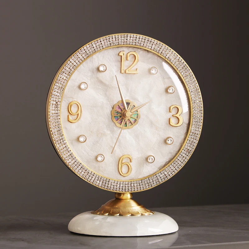 Латунные маленькие настольные часы украшение для дома с орнаментом креативные