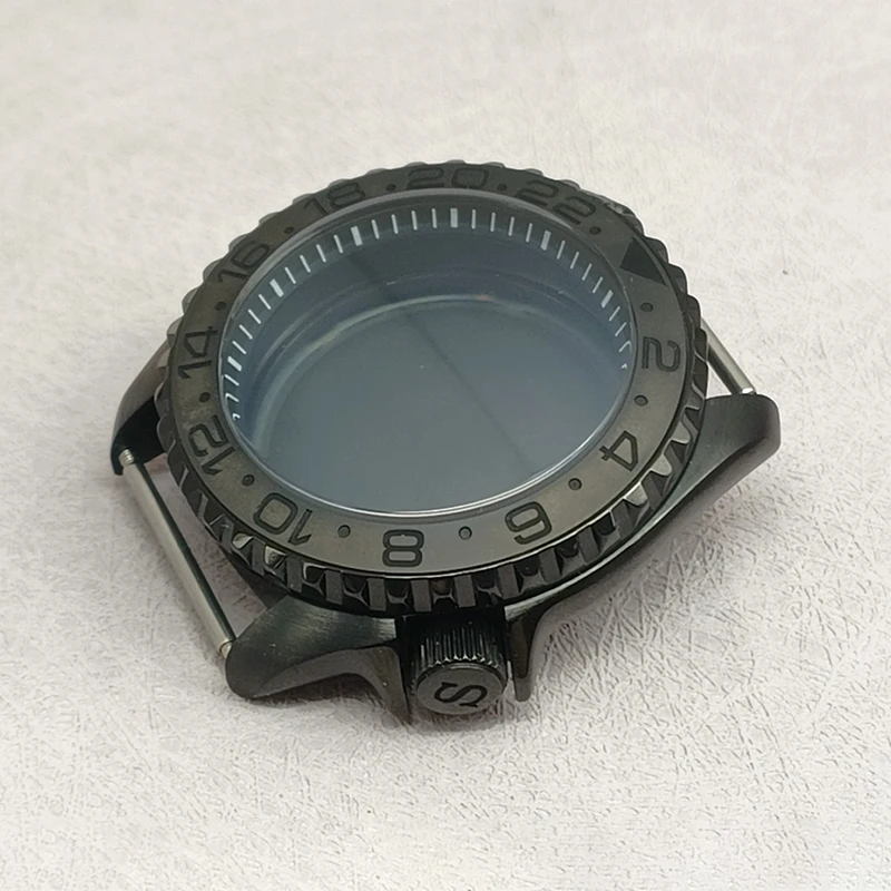 42mm Black SKX007 Watch Cases Fit Seiko NH35 NH36 7S26 4R36 Movement Dome Sapphire Crystal Glass Bezel Insert Watch Repair Parts