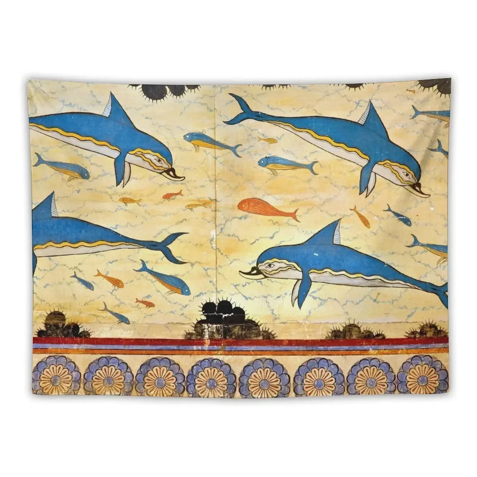 Гобелен Миноан Дельфины декор дома эстетический комнаты обои домашний