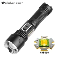 sololandor xhp160cob red light or white light torch type c usb rechargeable zoom waterproof lamp emergency charging treasure