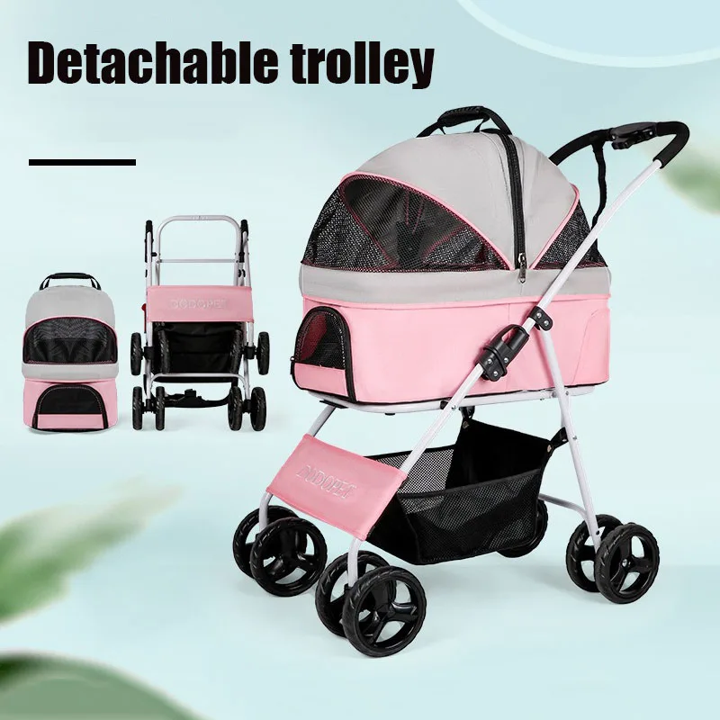 

New Dog Cart with Wheels Outdoor Pet Stroller for Medium Dogs Lightweight Stroller for Animals Foldable Cart Stroller for Dogs