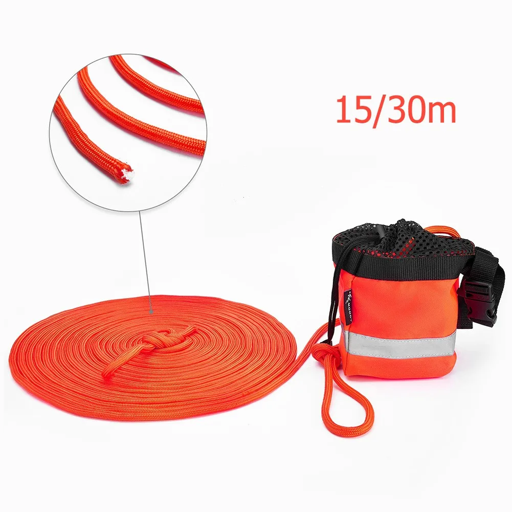 

15/30m Reflective Water Float Life Line Rescue Throw Bag Water Sports Kayaking Rafting Boating Accessories