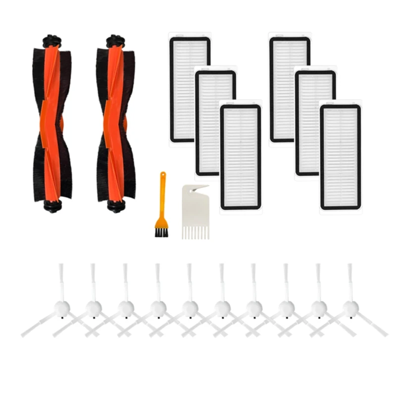 

1 Set Main Brush HEPA Filter Side Spin Brush Mop Cloths Replacement Accessories For Dreame X20 Pro / PLUS