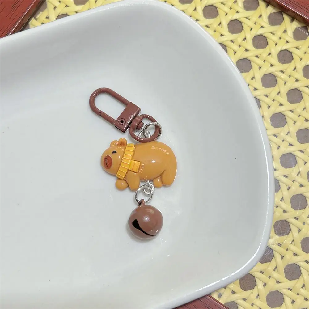 Милый брелок в виде колокольчика капибара из смолы забавная Женская модная