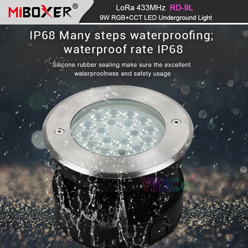 

9W RGB+CCT LED Underground Light Miboxer LoRa 433MHz Waterproof IP68 Outdoor Lamp AC12V/DC12~24V 433MHz Remote/Gateway control