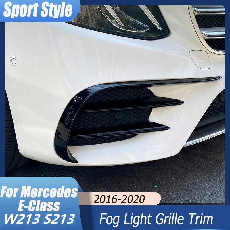 

Front Bumper Spoiler For Mercedes Benz E-Class W213 S213 ABS Car Fog Lamp Wind Knife Cover E200 E220d E250 E300 AMG 2016-2020