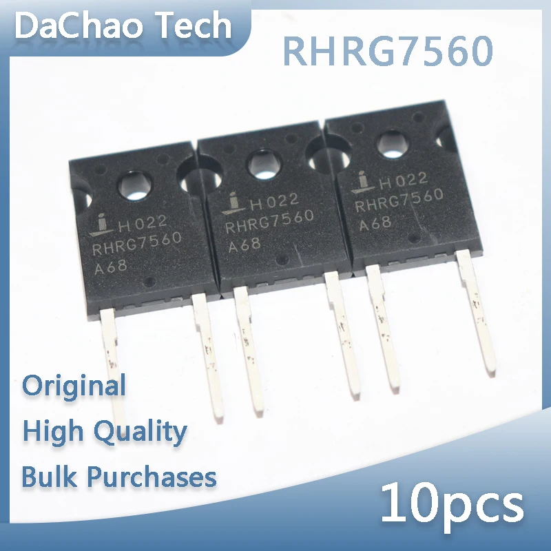 

10pcs RHRG7560 600V 75A 190W Fairchild Fast Diode TO-247 Original New