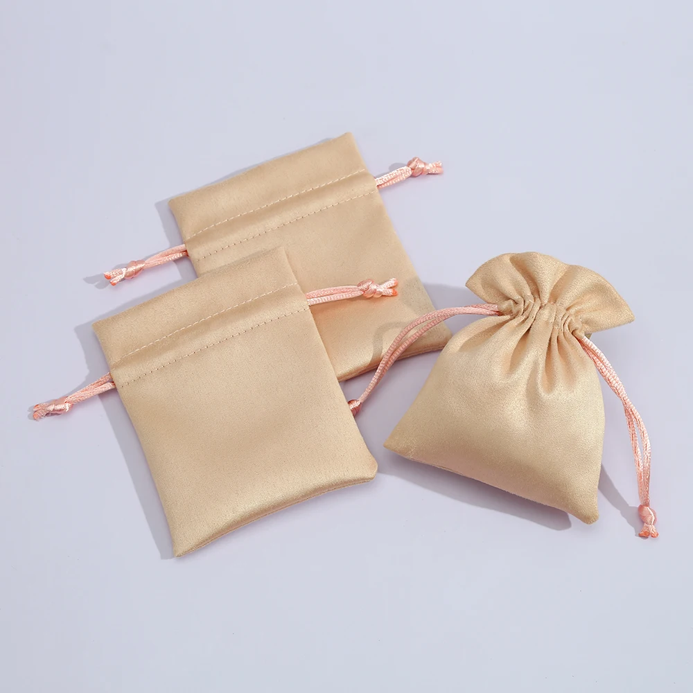 50pcs High Quality flannel Storage Velvet Bags Beads/Tea/Candy/Jewelry Organza Drawstring Bag for Wedding Christmas Gift Pouches