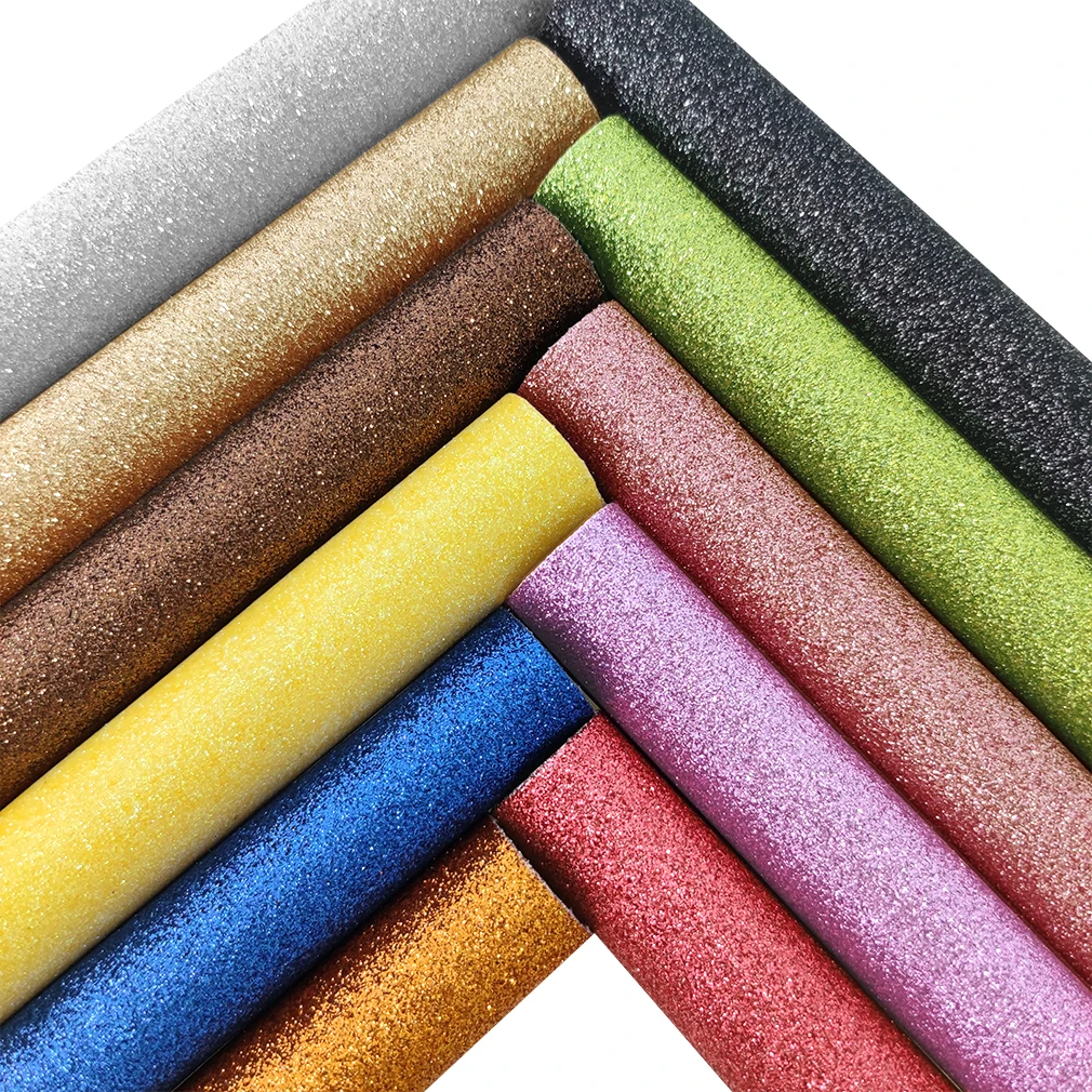 

Chunky Glitter Bow Fabric Faux Leather Roll Sparkle Synthetic Sewing Fabric for Hair Bows Jewlery Making DIY Accessories30*135cm