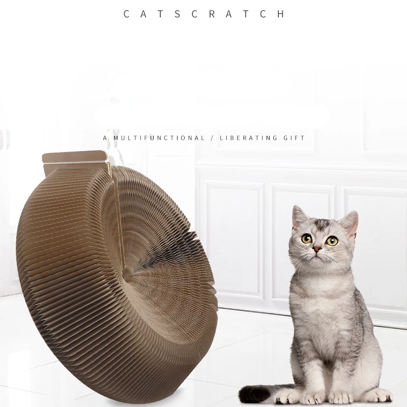 

Cat pet toy grinding claw corrugated paper cat litter folding deformation cat worry-relief toy fun cat scratching board