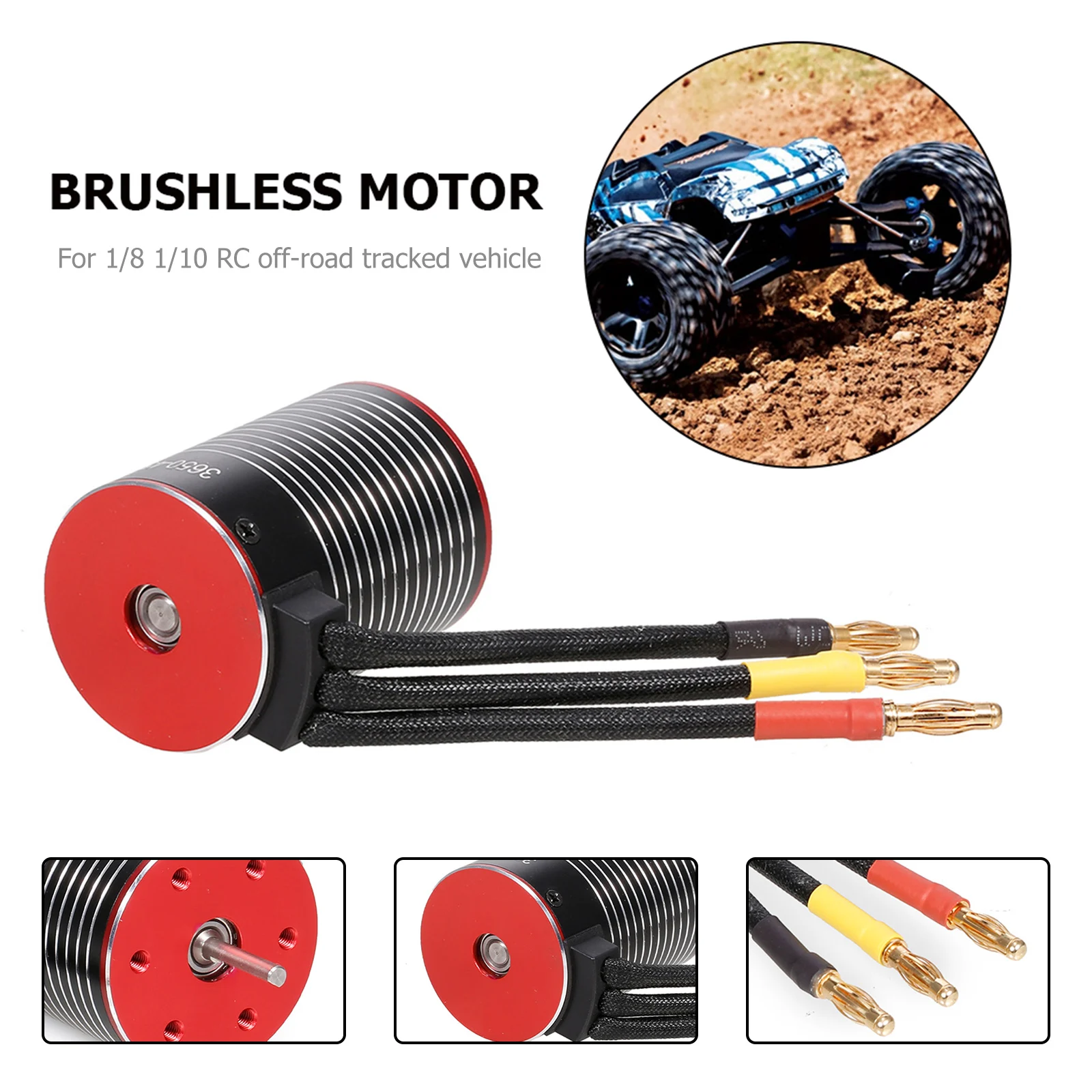 

3650 Waterproof Brushless Motor for 1/8 1/10 Redcat Hpi RC Crawler Tank Car Radiomaster Fpv Goggles Rc Crawler Accessories