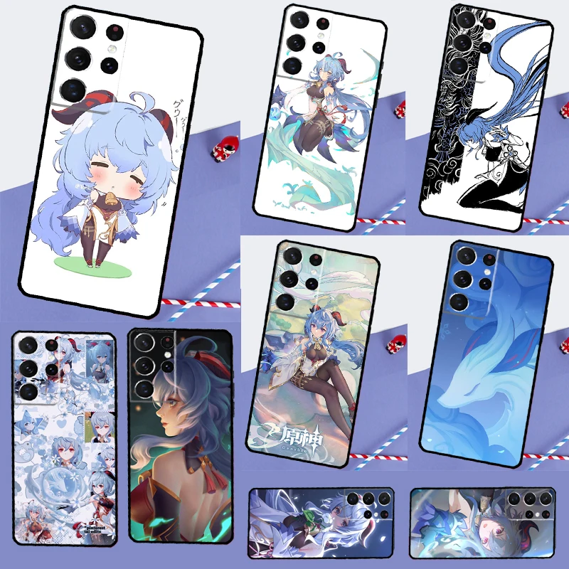 Чехол для телефона Genshin Impact Ganyu Samsung Galaxy S24 Ultra S9 S10 S20 S21 S22 S23 S25 Plus FE задняя крышка