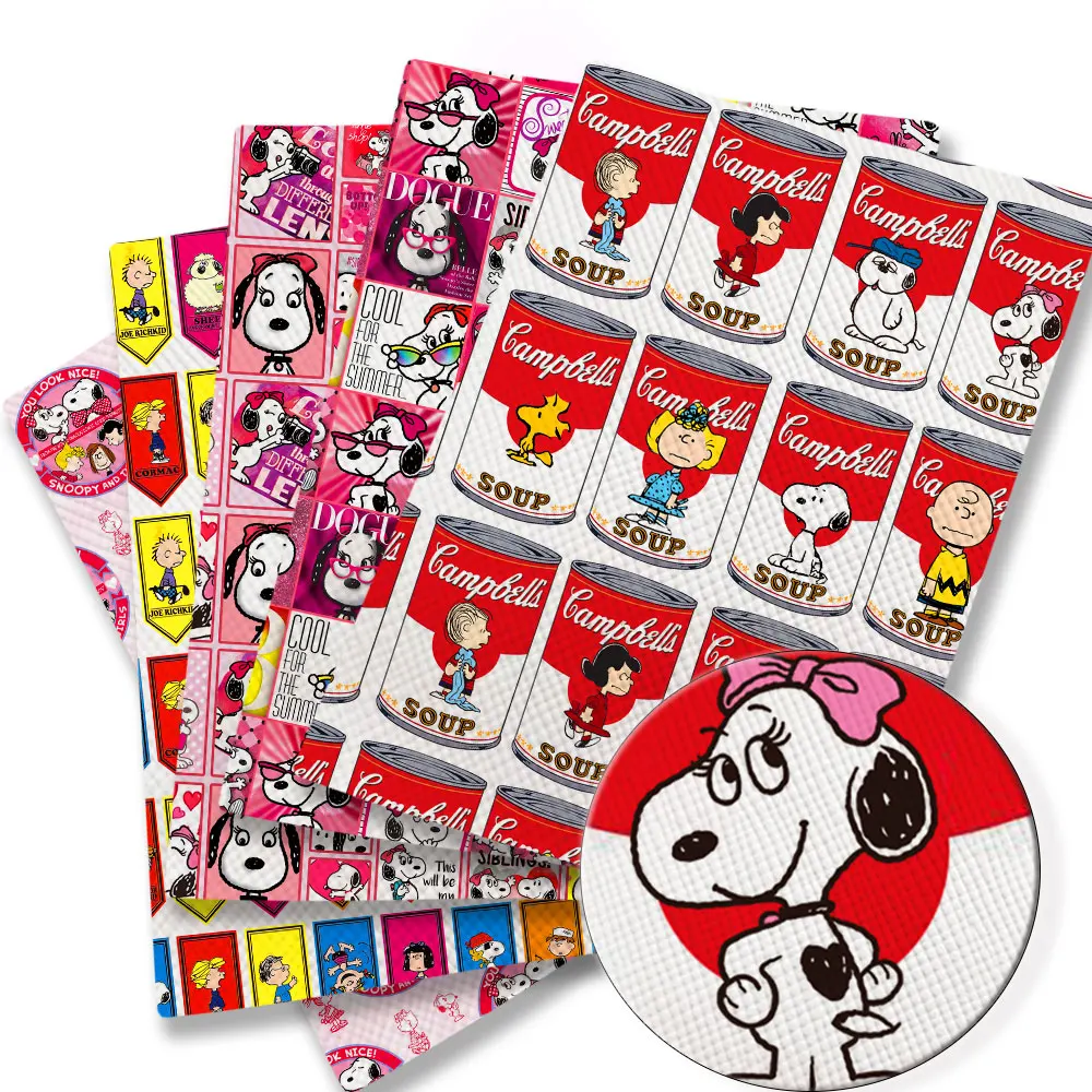 

Листы из синтетической кожи с мультяшным принтом, 20*140 см