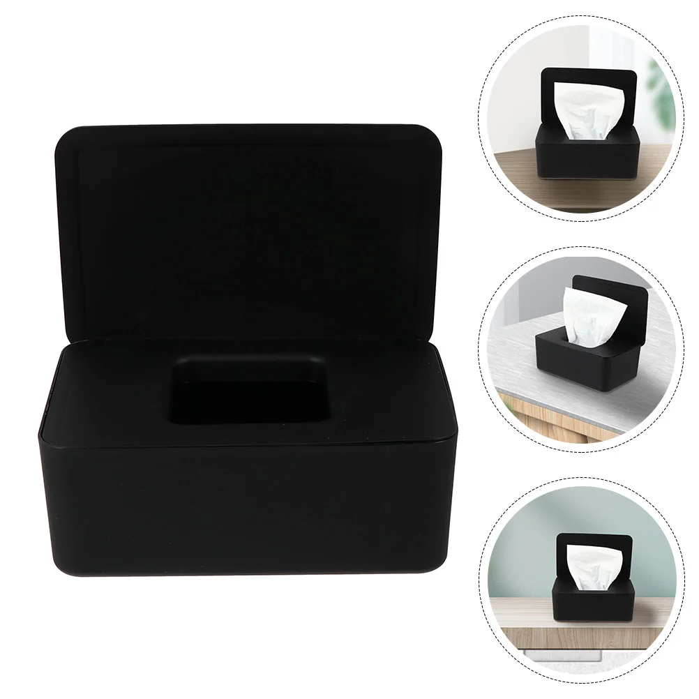 

Креативная коробка для салфеток, коробка для органайзера салфеток с крышкой, фотоконтейнер (черный)