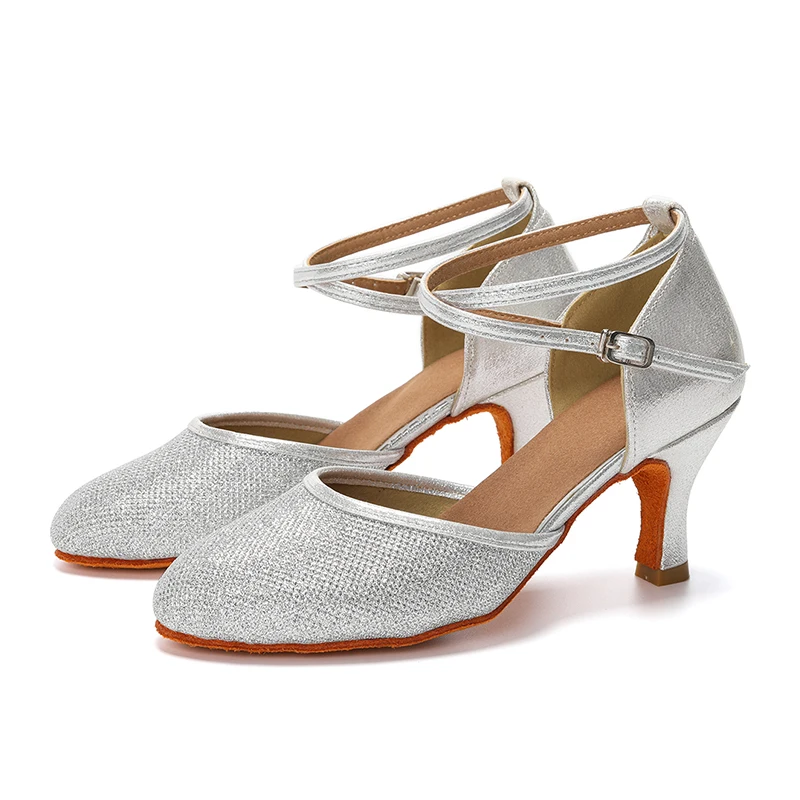 HROYL Ballroom Latin Dance Shoes For Women Tango Modern Dancing Shoes Sandals Indoor Dancing Shoes Girls Ladies Salsa Shoes