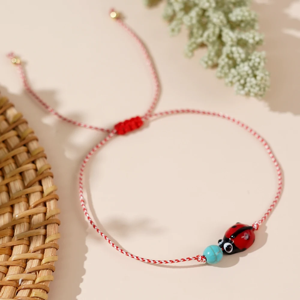 1 шт. Go2boho 3 мм медная бусина Синтетическая бирюза Божья коровка стек мартис серия