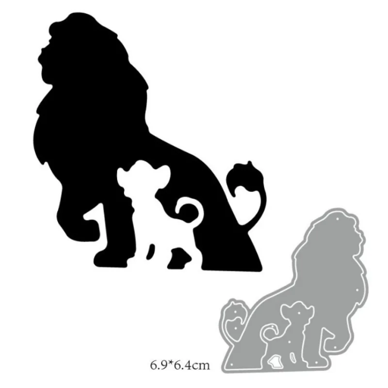 

Lion Father And Son Etching Metal Cutting Dies DIY Scrapbooking Die Cutout Wedding Party Craft Card Embossing Decoration Stencil