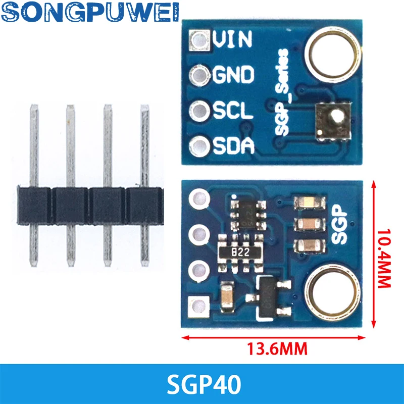 Датчик воздушного газа SGP30 SGP40 I2C, многопиксельный детектор TVOC ...