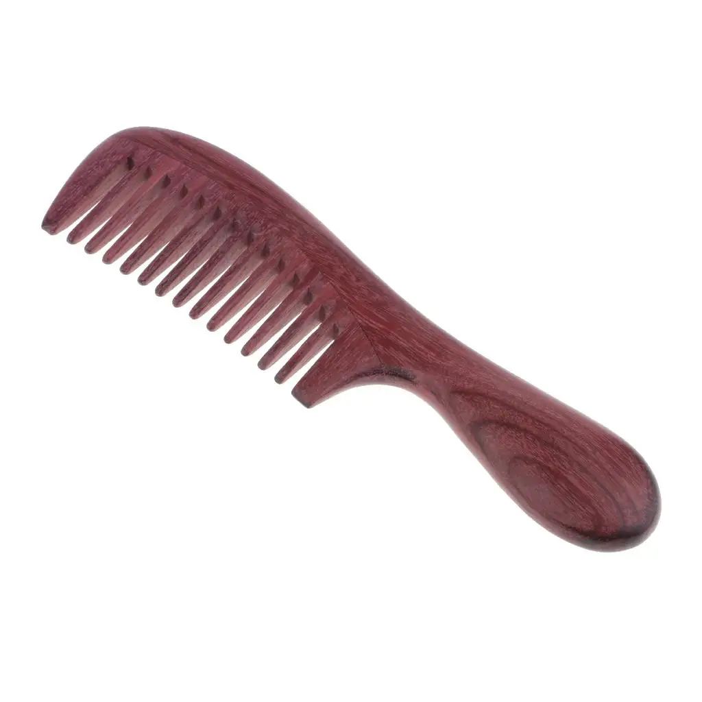 

Purpleheart Wooden Comb with Handle Haarmassage Union Brush with Wide Tooth