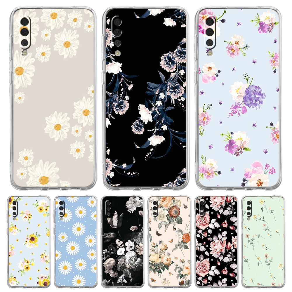 

Flower Luxury Phone Case For Samsung Galaxy A12 A02 A03S A50 A70 A10 A20 A20S A30 A40 Transparent Silicone Shell Fundas Coque