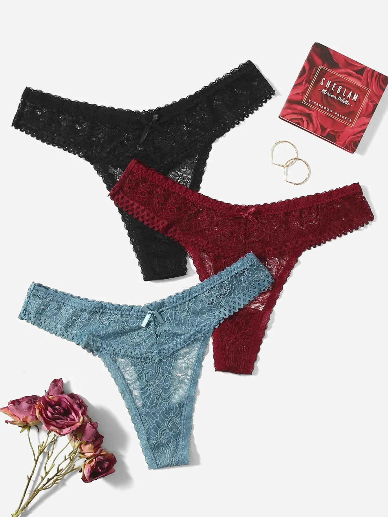 

3pack Plus Floral Lace Panty
