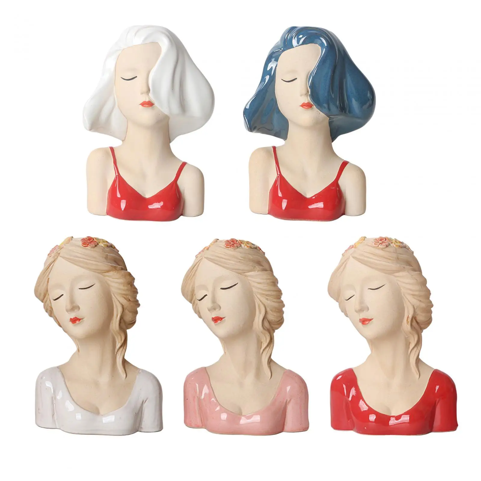 

Girl Head Planter Pot Face Flower Pot for Living Room Garden Home Decoration